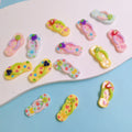 Summer Beach Theme Kawaii Resin Flip Flops Shoes Miniature Art Flatback Cabochon DIY Craft Decoration