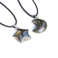 Natural Crystal Pyrite Moon Pendant Pentagonal Star Necklace Fashion Carved Pendant Wholesale