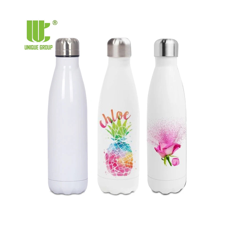 Unique Group Private Label DIY Double-Walled Insulated 500ml Sublimation Blank Cola Shaped Water Vacuum Thermos Shaped Cola