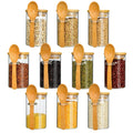 YOLOWE HOME 10ozGlass Jars with Bamboo Lids Modern Design Food Container for Kitchen for Pasta Cookies Customizable Party Use