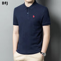 Custom Logo Printed Plain Men's  T-Shirt Anti-Wrinkle Dark Blue with Short Sleeve and Embroidered 3D Pattern