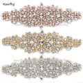 Sparkly Bridal Crystal Garter Rhinestone Belt Applique Bling Bodice Diamante Sash for Weeding Party Dress WRA-997