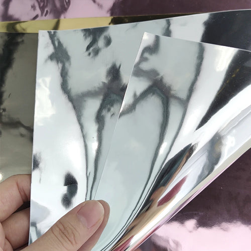 0.4mm TPU Mirror Reflective Gold/Silver Soft Plastic Film for Making Emblems Bag Shoe Decoration Craft