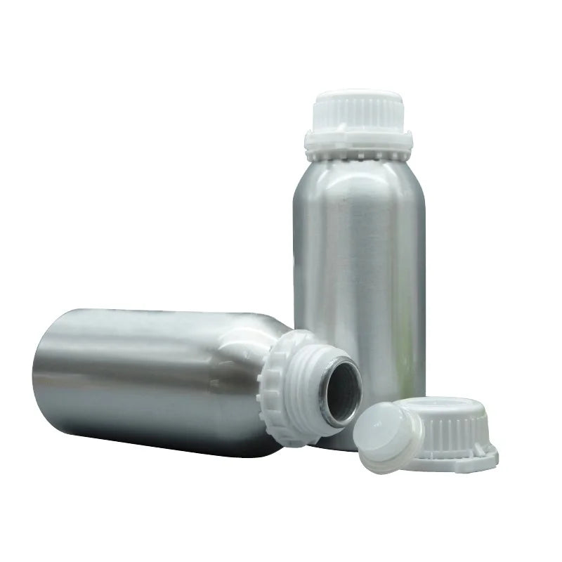 500ml Industrial Aluminum Bottle with PP Tamper Evident Screw Cap for Essential Oils Flavors Solvents Related Products