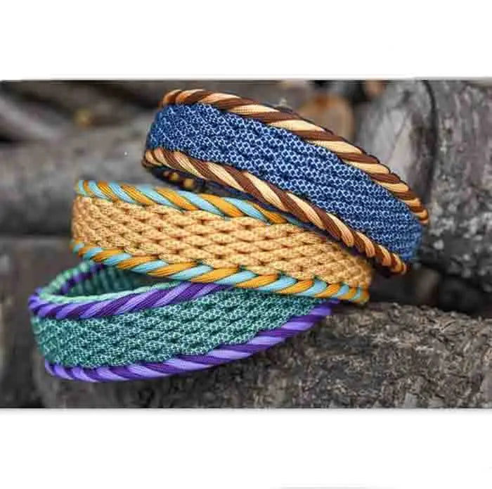 Custom 550lb Luxury Designer Thick Heavy Duty Clip on Paracord Dog Collar with Metal Buckle
