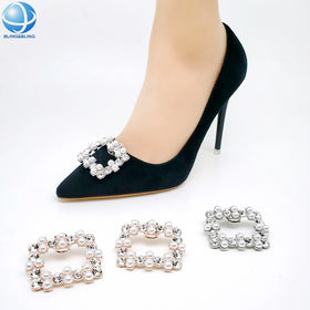 Fancy Pearl Square Bridal Wedding Shoe Decoration Shoe Clip on Accessories