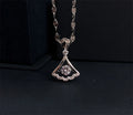 Exquisite Geometric Women Jewelry 925 Sterling Silver Scalloped Skirt Shape Diamond Necklace for Women Girls