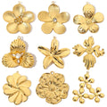 Beimai OEM Accessories Asymmetrical Flower Petals Charms for Diy Jewelry Making Stainless Steel Pendant Necklace