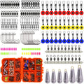 WEIHE 177Pcs Fishing Accessories Set Swivels Stoppers Hooks Fish Lures in Storage Box Fishing Tackle Gear Equipment Pesca