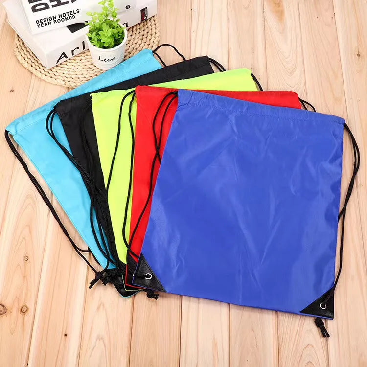 2026 Custom Made Portable Reusable Waterproof Foldable drawstring bag Folding Shopping Bag