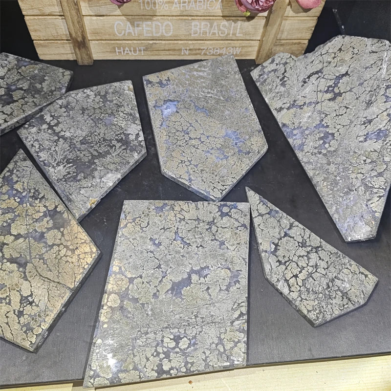 Wholesale Free Size Marcasite Agate Slab Natural Crystal Healing Stones for Decoration