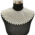Best Selling African Handmade White Color Beaded Necklaces Women Chunky Bib Pearl Collar Body Jewelry