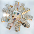 Handcrafted 4 Inch White Sage Smudge Sticks Bundles Crystal Palo Santo Healing Tourmaline Pyrite Stone Home Cleansing Aromatic