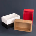 Kraft Paper Rigid Gift Box Transparent PVC Window Black Delicate Drawer Display Embossing Recycled Materials for Wedding for