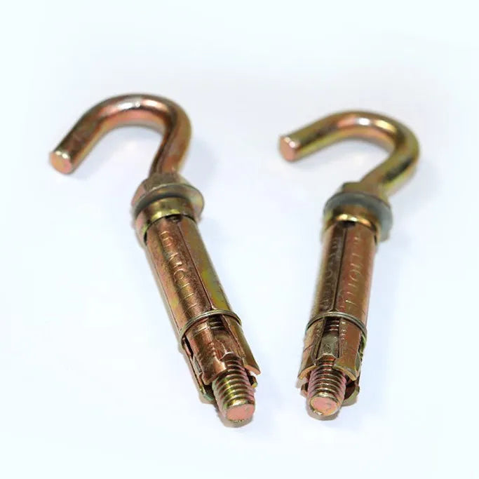 YPH HIGH QUALITY Yellow Zinc Bolt J Shape M6 M8 M10 Wall Anchor Expansion Bolt With Eye Hook Sleeve Anchor