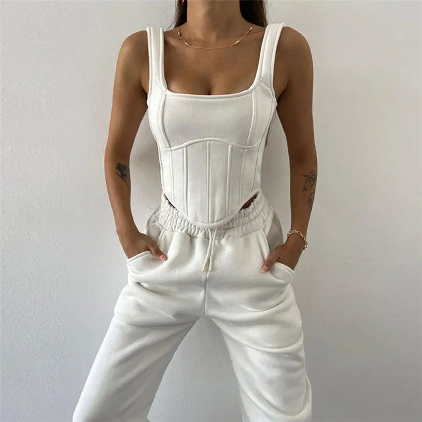 Custom Winter Heavyweight 2 Piece Sportswear Custom logo Blank Sportswear Women's Sweatpants and Hoodies Set