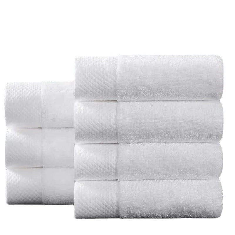 80*180cm 5 Star Hotel Bathroom Face Hand Bath Towel Set Custom logo Wholesale Luxury Hotel Towels 100% Cotton White Hotel Towel