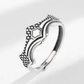 Rainbowking S925 Sterling Silver Vintage Knight Ring Ins Domineering Niche Cold Wind Do Old Open Rings for Men Fine Jewelry Ring