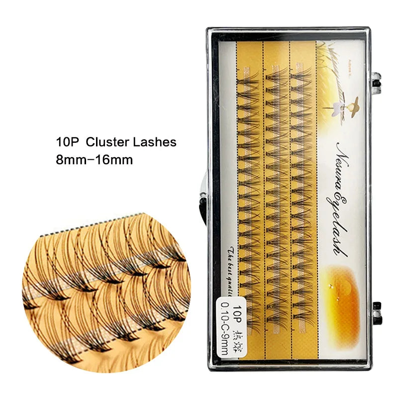 Natural Soft 60 Pieces Cilia Softer Feel Eyelashes 10D Individual Eyelash Personal Use Eyelash Extension