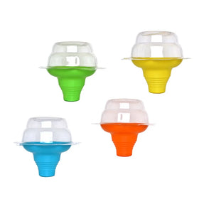 Orange Disposable Plastic 4oz/8oz/12oz Snow Cone Shave Ice Cup with Lid Flower Plastic Cups Bowl Hot Sale 2023