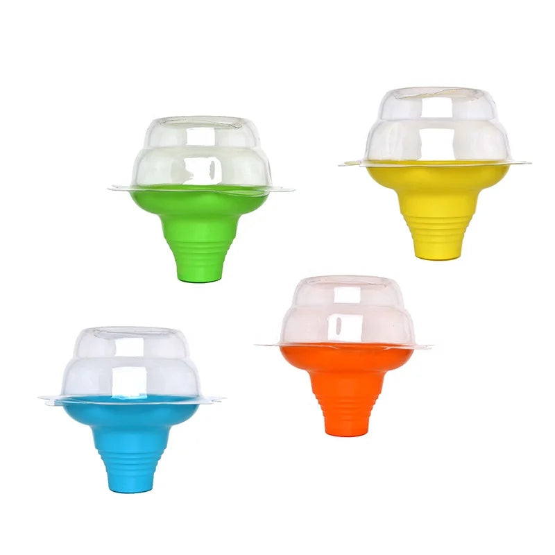 Orange Disposable Plastic 4oz/8oz/12oz Snow Cone Shave Ice Cup with Lid Flower Plastic Cups Bowl Hot Sale 2023
