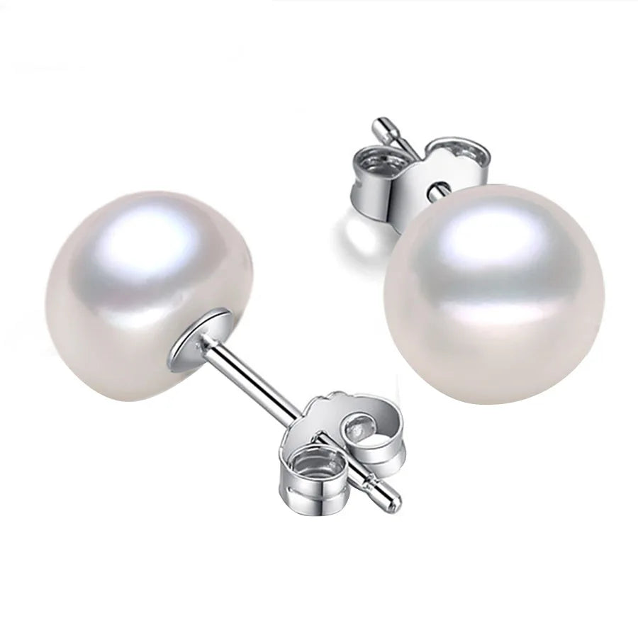 JC Crystal 2021 Luxury 6-12mm pink and White Freshwater Cultured Pearl Earrings Studs
