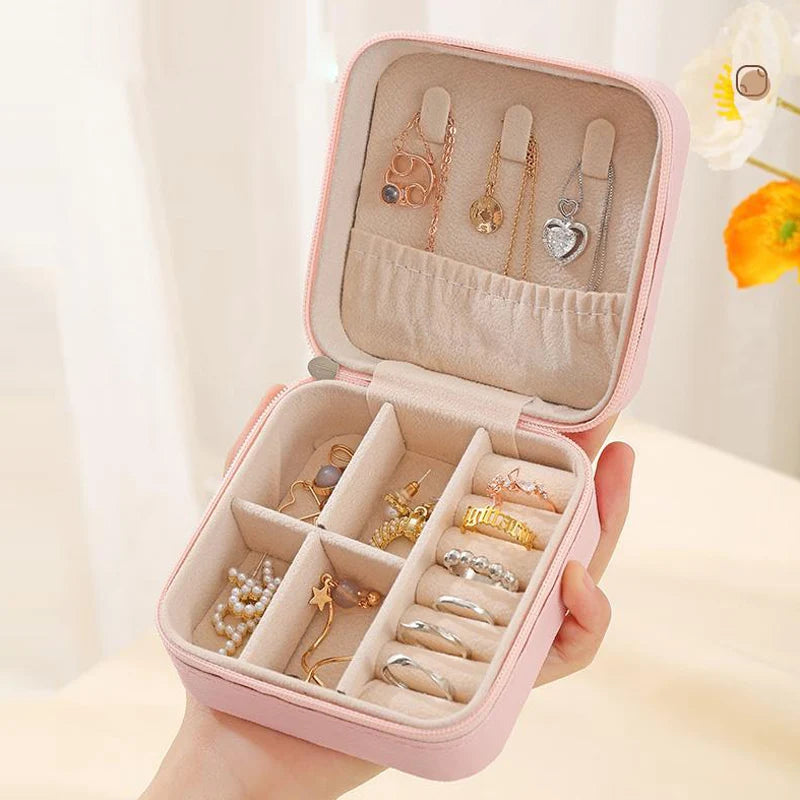 Wholesale Customization New Portable Travel PU Jewelry Organizer Display Box Portable Jewelry Storage Box Women Package Case
