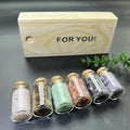 Natural Quartz Gravel Bottle Custom-made Folk Crafts Crystal Chips Wish Bottle Wooden Gift Box