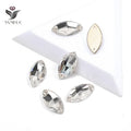 YANRUO 3223 Navette  Clear Sewing Rhinestones With All Sizes Flat Back Sew on Stones
