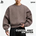 Custom Knit Pullover Distressed Vintage Wash Discharge Sweater for Men