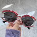 Fashion Oversized Sunglasses Women Luxury Rhinestones Sunglasses Round Sun Glasses Shades for Women Oculos De Sol Feminino