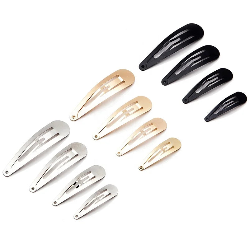 5cm 6cm 7cm 8cm Quality Thick Strong Basic Diy Jewelry Silver Black Gold Metal Fastener Snap Hair Clip for Women Hair Barrettes