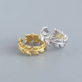Wholesale S925 Sterling Silver 18K Real Gold Plating Leaf Design Rings Jewelry for Women TYJ0306