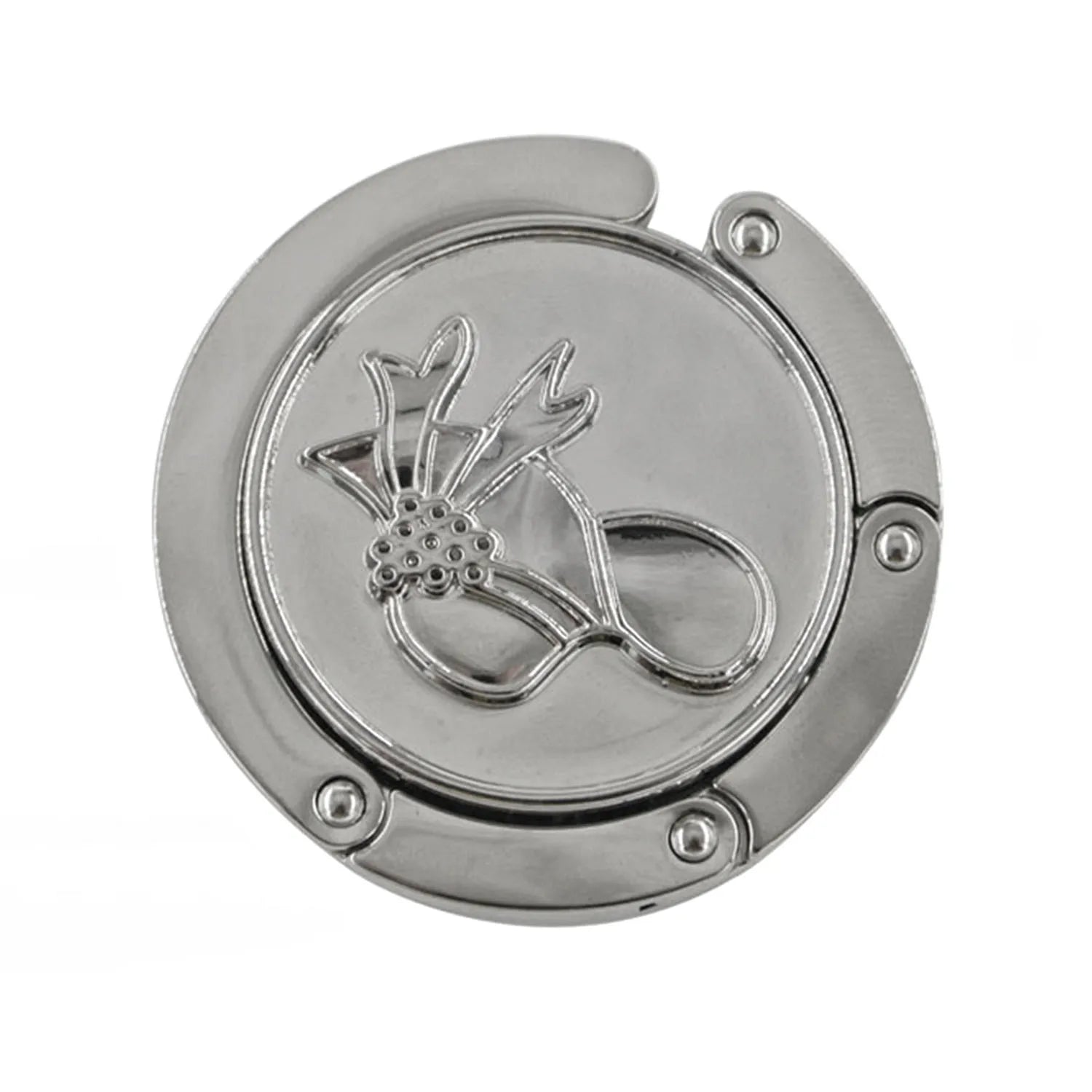 Promotion Gift Bulk Custom Logo Table Purse Hook Cloth Purse Hanger Folding 3D Bag Hook Hanger for Lady