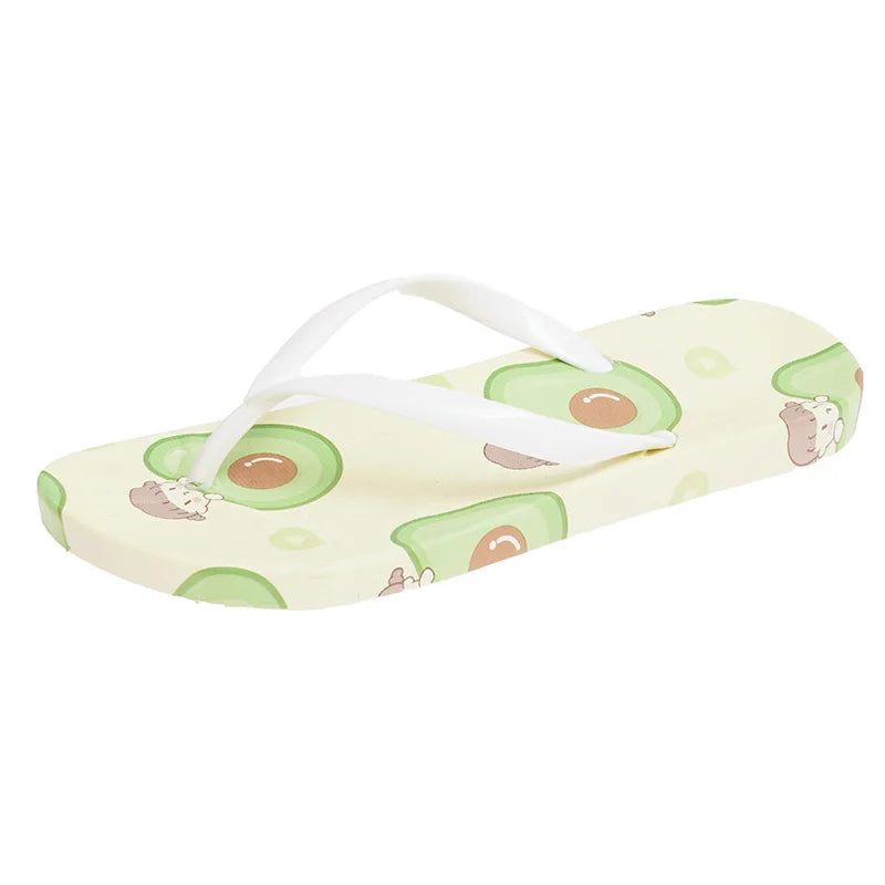 Flip-flops Beach Women's slippers Hight Quality Casual Wear Ladies Sandals Fruit Cartoon Light Soft Bottom Female slippers