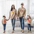 Hot Sale Family Matching Sweatshirts Polyester Cotton Embroidered Casual Crewneck Pullover