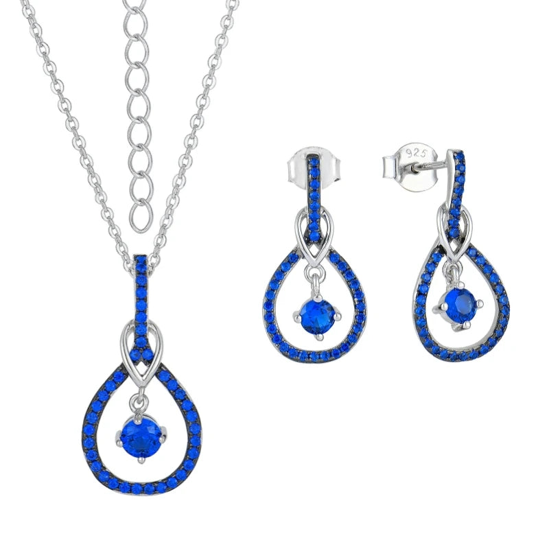 Custom OEM Necklaces Earrings Jewelry Set Luxury Fine Jewelry Women 925 Sterling Silver Cubic Zirconia Set