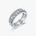Sparkling Clear Cubic Zirconia Fine Jewelry Accessories Solid 925 Sterling Silver Vintage Daisy Flower Finger Rings for Women