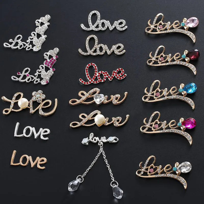 Hot Selling New Hand-set Diamond love Letter Water Drop DIY Mobile Phone case Accessories for Mobile Phone Beauty Accessories