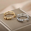 Simple Best Sale Adjustable Anxiety Spinner Rings Stainless Steel Bead Rings Anti Anxiety Ring Women Men