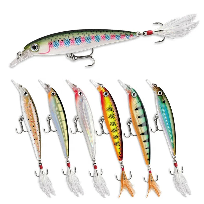 High Quality 95mm 13g Minnow LureLuminous Pesca Hard Fish Bait Wobbler Leurre Tilapia Fishing Lures MegaBDM
