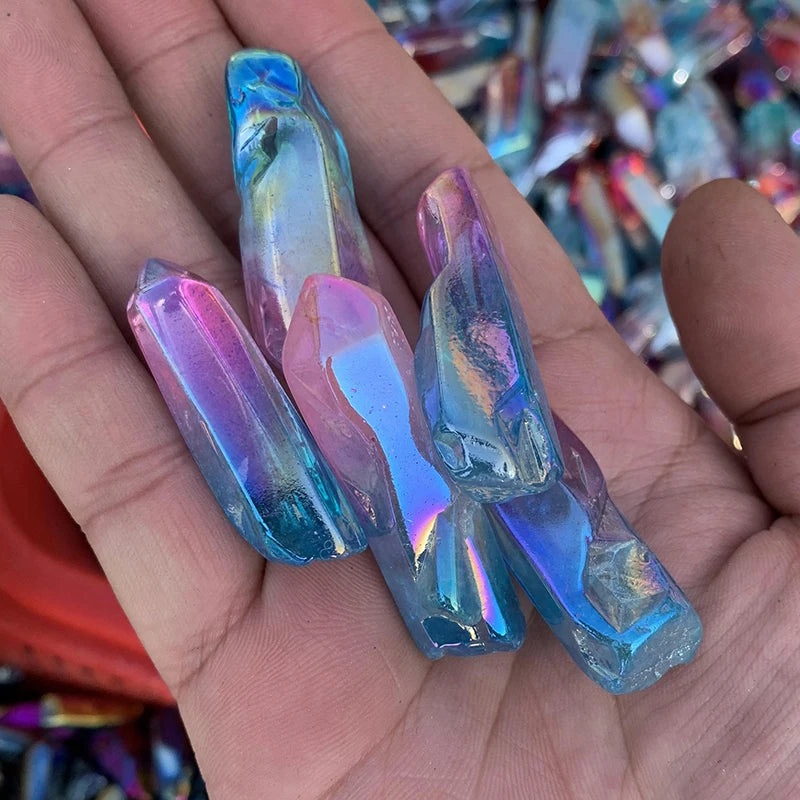 Wholesale Angel Aura Quartz Crystal Points Polished Crystal Specimens for Decoration