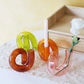 Modern Design High Borosilicate Special-Shaped Glass Vase Home Decor Weddings Multi-Color Customizable YDJ Brand Model 20240119