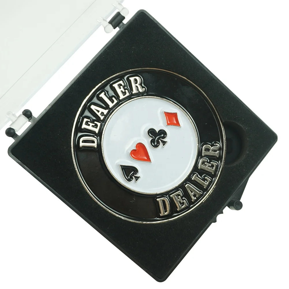Casino Accessories Poker Gambling Games Deluxe Metal Dealers Buttons Customized Brand logo Poker Flower Dealers