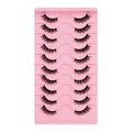 New Vendor Style Fashion Half Hair 10 Pairs Fake Mink Eye Lash Beauty Fox Eye Makeup Lashes Silk Soft Roll EyeLashes