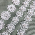 JFL093 Heavy Double Three-dimensional Organza Nail Beaded Flower Lace Garment Accessories Wedding Dress Decoration Handmade Tape