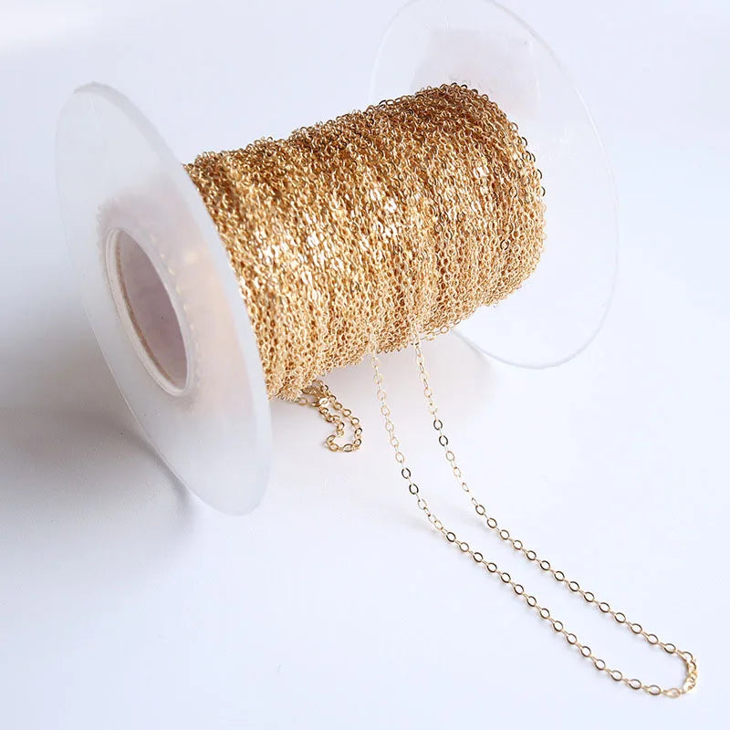 Factory Direct Real 14K Gold Filled Jewelry Findings 1.3mm Jewelry Thin Chain for Jewelry Making