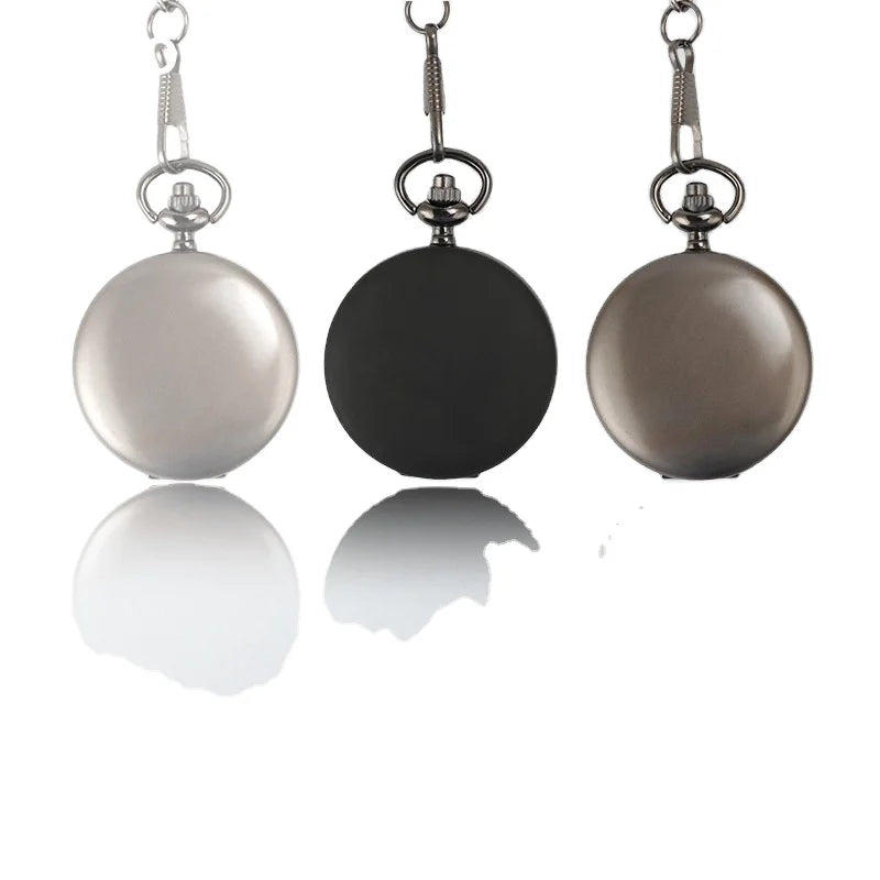 Classic Smooth 9 Colors Alloy Men Quartz Men Classic Fob Polished Pocket Watches