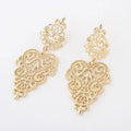 Retro Hollow Bohemian Fashion Leaf Pendant Earrings for Women Simple Alloy Flower Brincos Long Jewelry Accessories Girl Gift