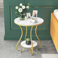 Apartment Set Design Inspired High Quality German Hotel Living Room Small Double-layer Round Stone Plate Coffee Marble Table